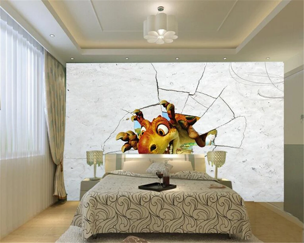 

Custom Wallpaper cartoon Dinosaur Wall Wallpaper TV Sofa Background Wall Painting photo wall mural 3D Wallpaper papel tapiz