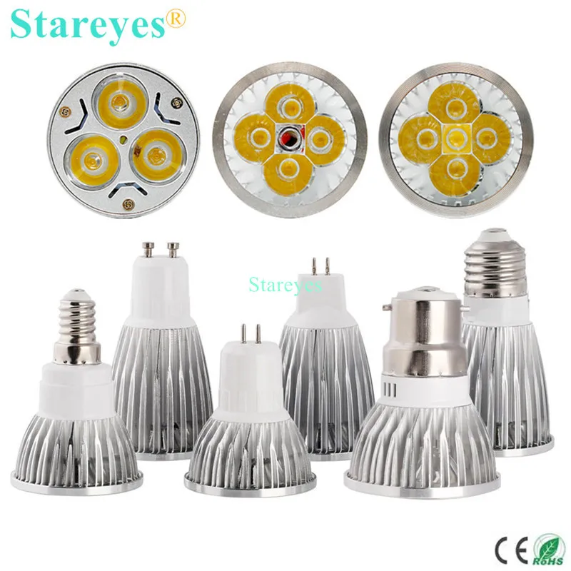 1 Piece Dimmable 3W 4W 5W GU10 E14 GU5.3 E27 B22 MR16(12V) LED Spotlight Downlight LED lamp led droplight bulb light Lighting