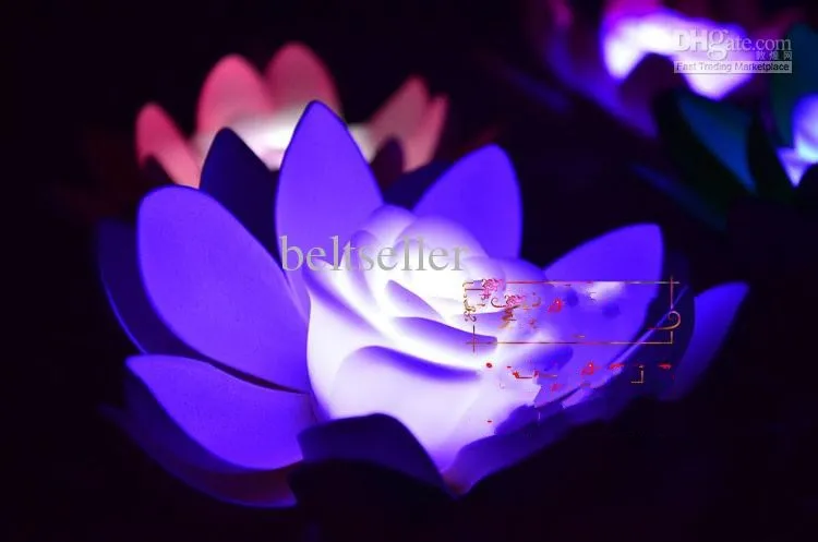 Diameter 17 cm Artificial LED Floating Lotus Flower Lamp With Colorful Changed Lights For Wedding Party Decorations Supplies