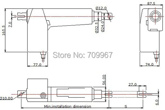 Imagem -03 - Carga mm s Curso 12v 24v Atuador Linear Elétrico Personalizado para Cama de Hospital Cama Uui Cadeira Elétrica 8000n 800kg