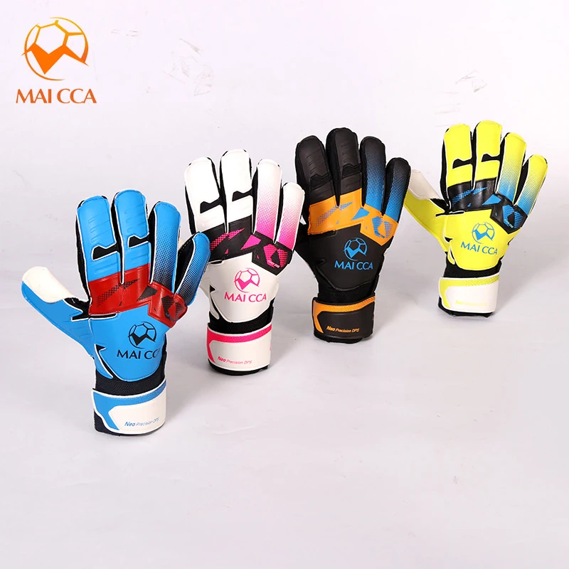 Goalkeeper Gloves Soccer Professional Black Goalkeeper Gloves Finger Save Protection Thicken Latex