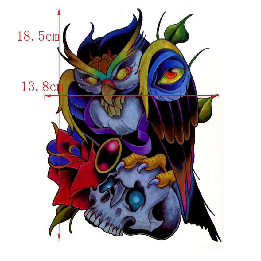 Devil Owl Sorcerer Waterproof  Temporary Tattoos Stickers Faux Tatouage Temporary tatoos Men Tatuajes Temporales Flash Tattoo