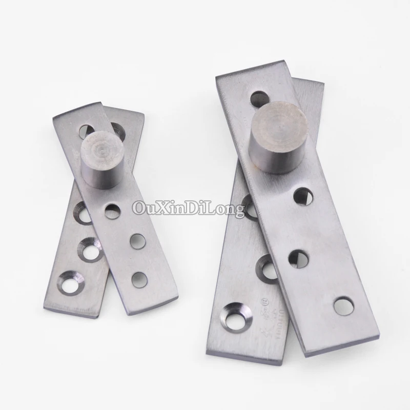 Hot 8PCS Stainless Steel Door Pivot Hinges 360 Degree Rotating Upper and Lower Hinges Partiality Hidden Invisible Door Hinges