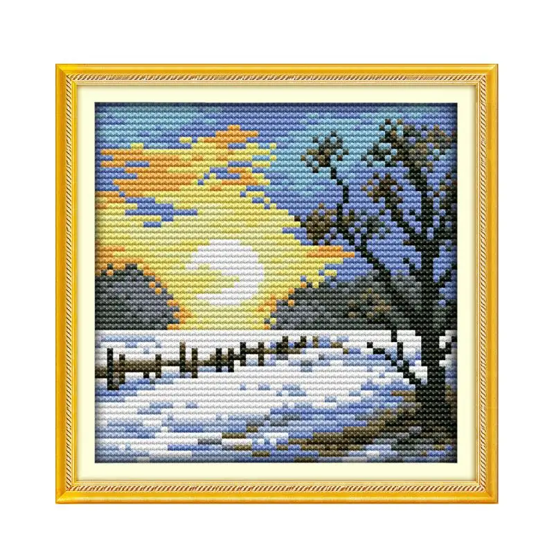 Spring, Summer, Autumn and Winter Countryside Four Seasons Beautiful Scenery Small DIY Handmade Embroidery Cross Stitch