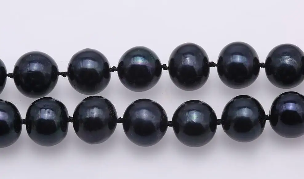 2 Rows 60cm 24'' Women Jewelry 6mm 7mm 8mm 9mm black colors freshwater pearl necklace AAA natural pearl top quality gift