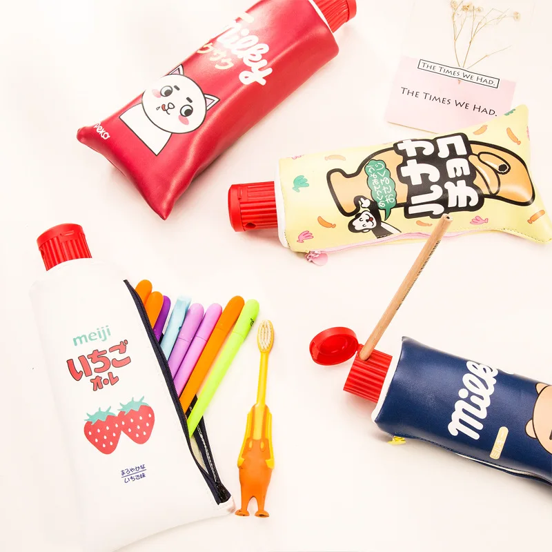 1Pcs Pencil Case Modelling of toothpaste PU Gift Estuches School Pencil Box Pencilcase Pencil Bag School Supplies Stationery