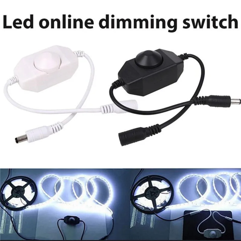 DC12-24V LED Strip Dimmer Brightness Adjust Switch Controller Connector for DC12-24V Single Color LED Strip Dimming