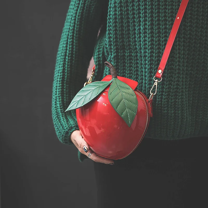 Free shipping Apple Shaped Bag Cute Funny Women Evening Bag Party Wedding Clutch Purses Chain Shoulder Bag  for birthday gift