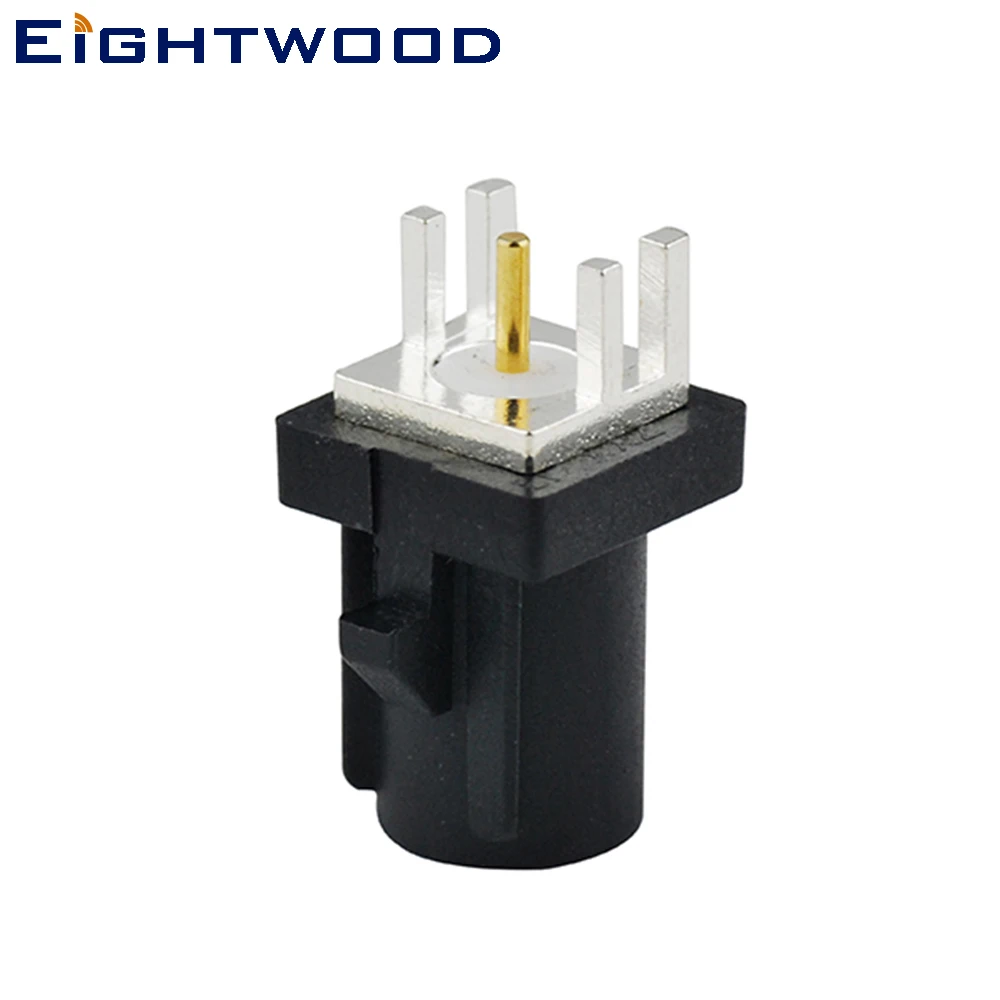 Eightwood Fakra A Black/9005 Plug Male RF Coaxial Connector PCB Mount End Launch Car Adapter Radio 5PCS