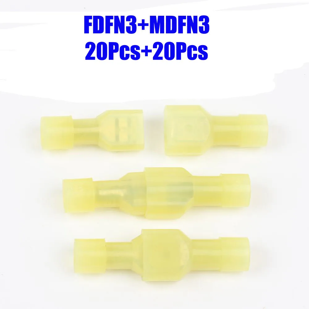 NEW FDFN5.5-250 MDFN5.5-250 transparent yellow Fully Insulated Spade Electrical Crimp Connector Hot