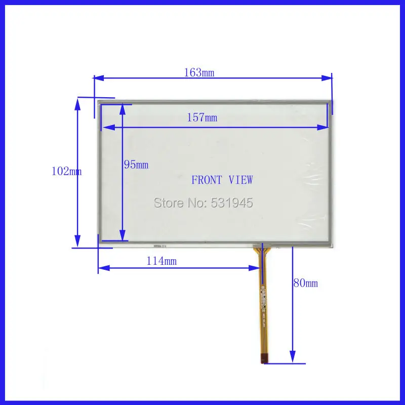 

ZhiYuSun NEW Resistive tinch touch screens 7 inch 4 lines touch screen 163* 102mm screen XWT264 GLASS