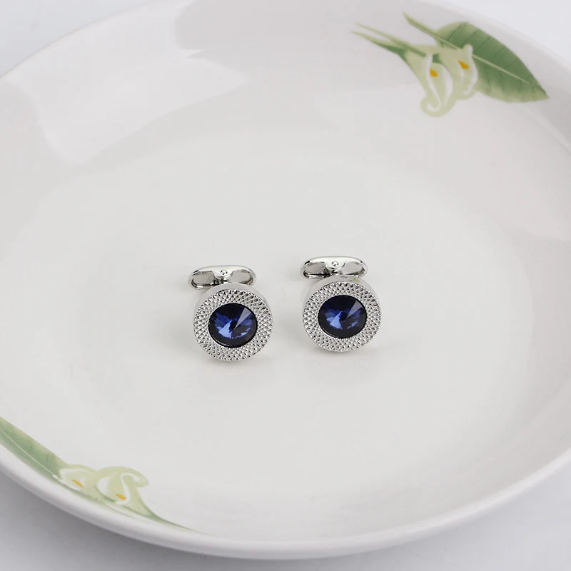 Marke Blau Kristall Kegel Manschettenknöpfe Männer Anwalt Klassische Prismatische Manschette Taste Designer Hohe Qualität Herren Hemd Kegel Manschettenknöpfe – Detail 7