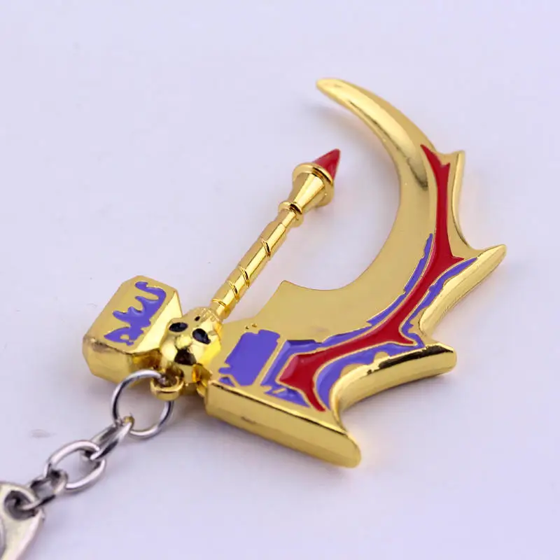 dongsheng Hot Game DOTA 2 Broken Bone Hammer Weapon Metal Keychains Skull Dota2 Keyrings For Men Car Gift Llaveros Hombres -50