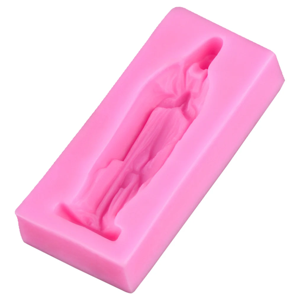 M602 Goddess Girl Prayer Candle Mould Soap Mold Kitchen-Baking Resin Silicone Forms Home Decoration 3D DIY Clay Craft Making