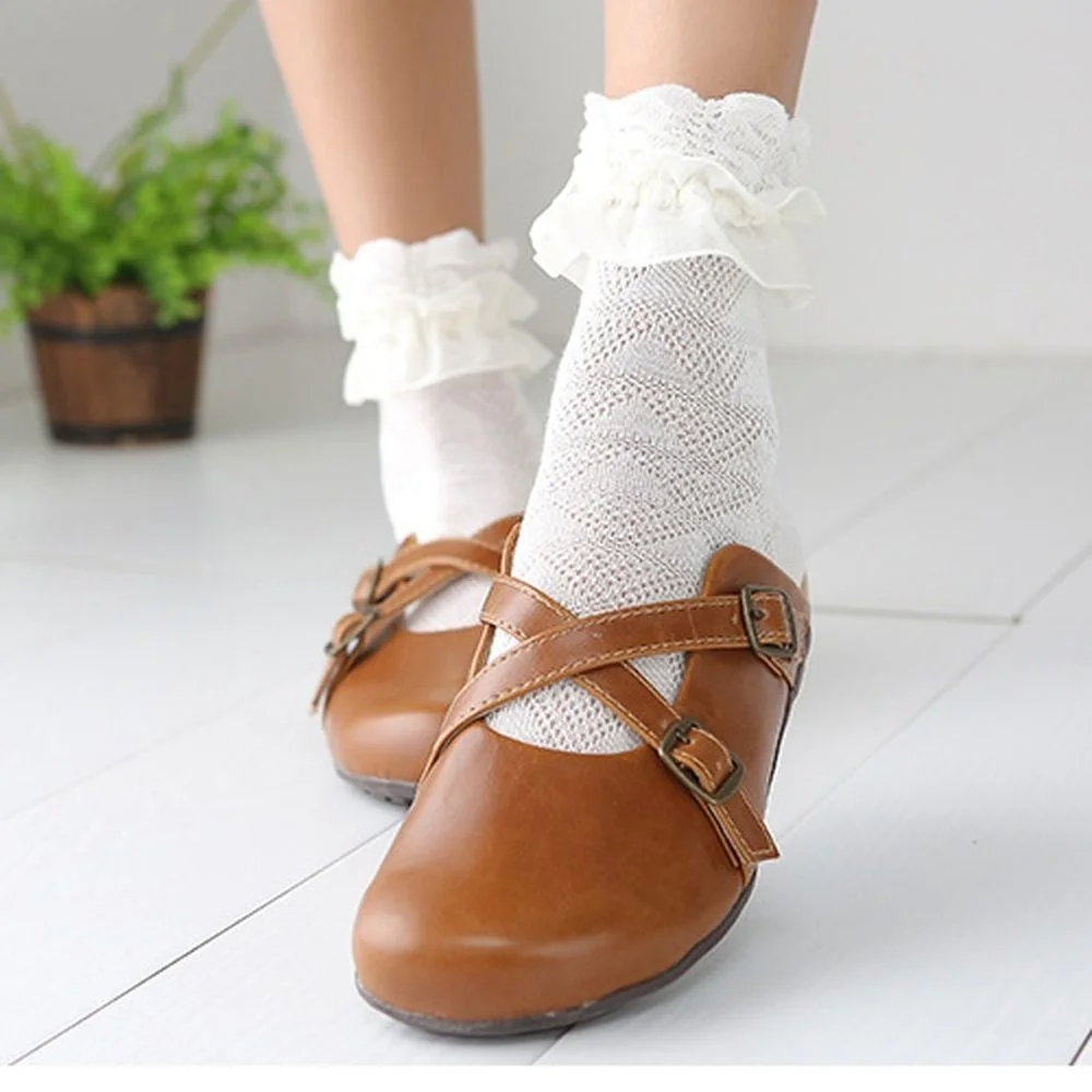 1 paar Koreanischen Stil Harajuku Damen Mädchen Süße Prinzessin Socken Retro Hohl Luxus Solide Baumwolle Spitze Rüschen Socke Rüsche Knöchel socke