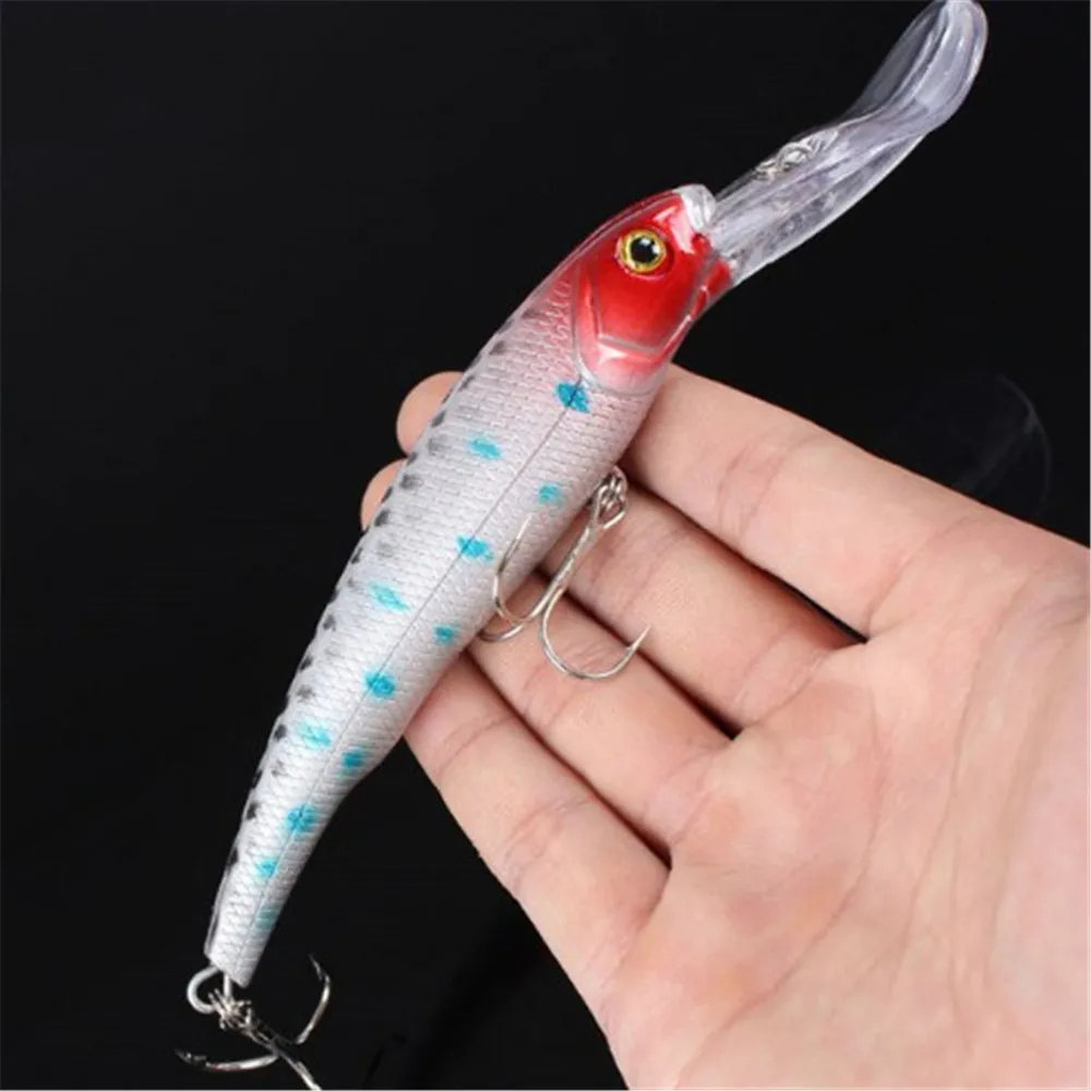 Leurre de pêche au vairon en plastique dur, grand appât Élà manivelle, bar, pêche à la traîne, brochet, carpe, accessoires, 28g, 16.5cm, 1 pièce