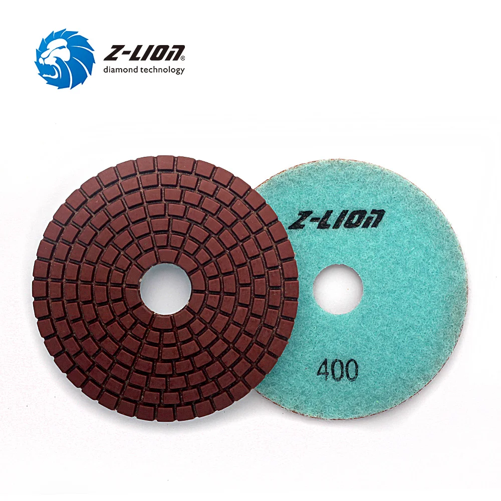 Z-LION 4 Inch 2 PCS Diamond Polishing Pad Granite Marble Wet Polishing Tool Sanding Disc High Quality 100mm Flexible Polish Pad