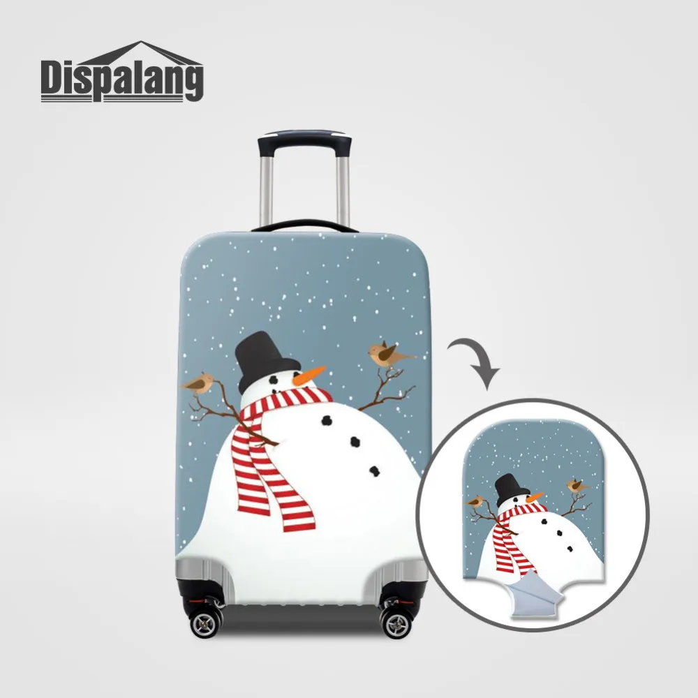 dispalang-snowman-elastic-luggage-protective-cover-for-18-30-inch-trolley-case-christmas-suitcase-dust-cover-travel-accessories