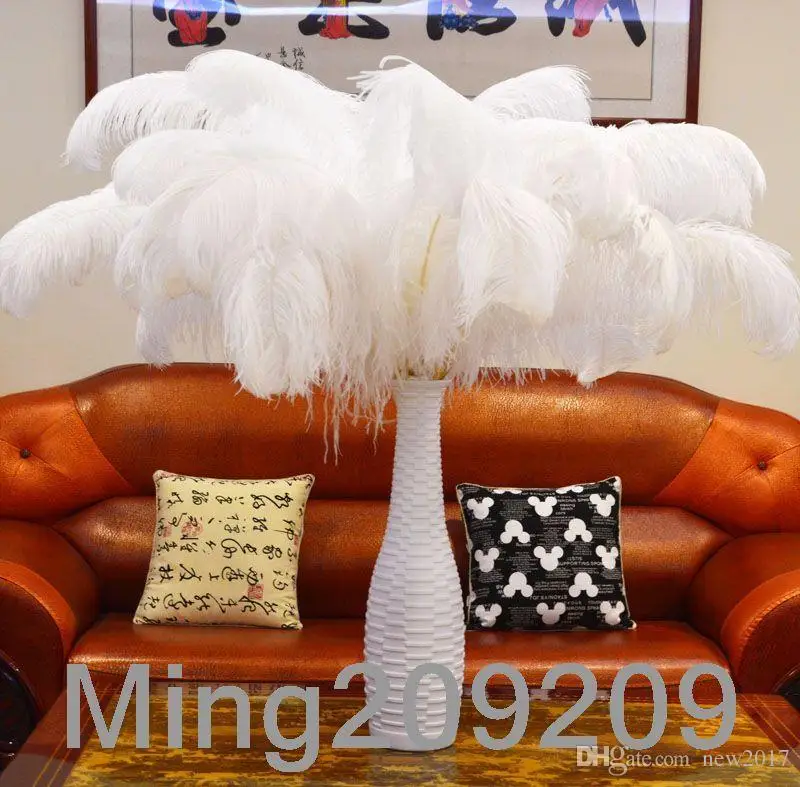 50pcs/lot 6-26 inch Ostrich Feather White Plume Wedding Party table Centerpiece Desktop Decoration Plush Christmas Decor