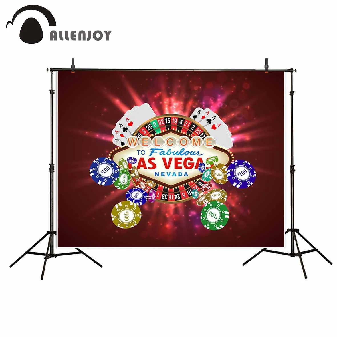 Allenjoy photography backdrop casino decoration card fabulous party background photobooth photocall decor printed