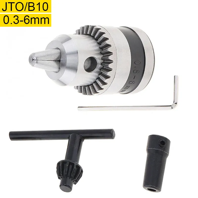 

TORO 4pcs/set 0.3-6mm Drill Collet Chuck JTO Mini Drill Press with 5mm Connect Rod and Key Wrench for Power Tools Accessories