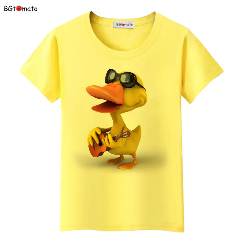 BGtomato w nowym stylu fajna mała żółta kaczka 3D t-shirty kobiecy zabawny projekt słodkie zwierzęce koszule marki dobrej jakości casual topy