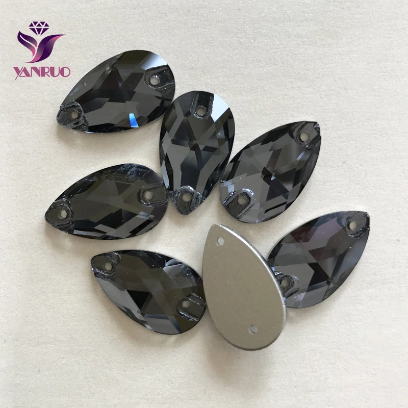 

YANRUO 3230 Black Diamond Rhinestone Big Flatback Sewing Crystals For DIY Accessories Needlework Pedraria Wedding Dresses Stones