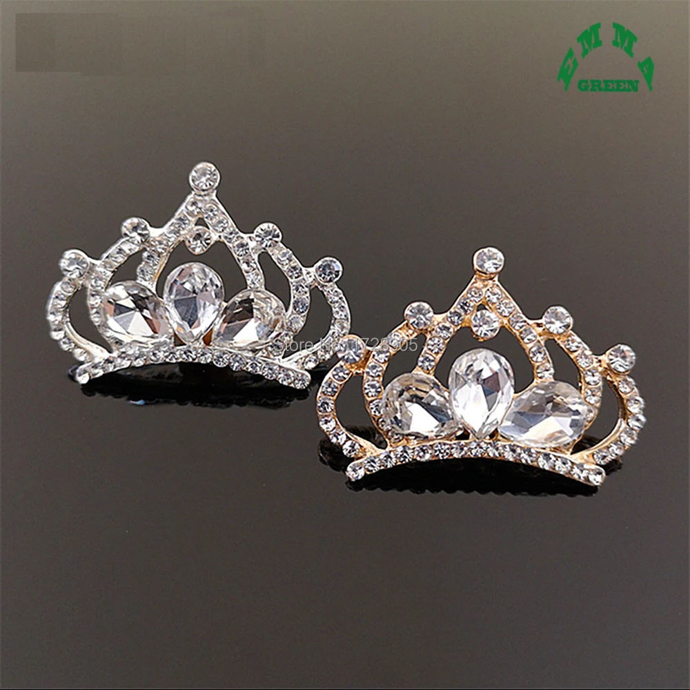 

Gold Crown Rhinestone embellishment Arch Flat back Queen Crowns Button Accessories Parts 5 pcs 38 mm for handmade