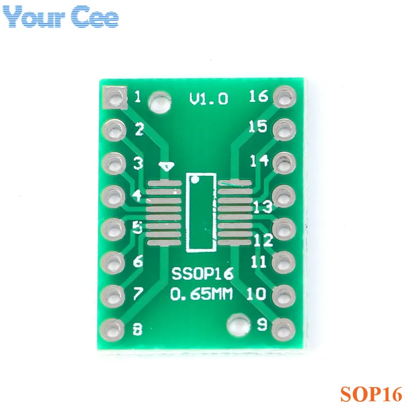 20pcs/5PCS SOP16 SSOP16 TSSOP16 Pinboard to DIP16 Adapters Plate Converter Board 0.65mm/1.27mm IC Socket PCB Integrated Circuits