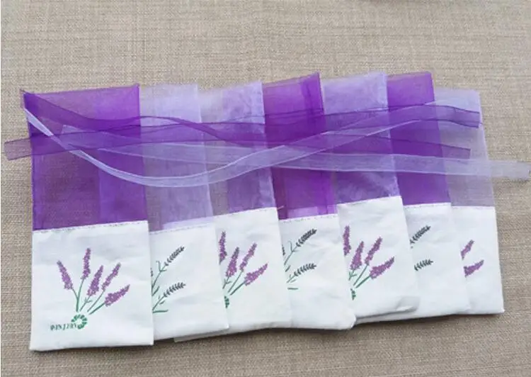 1000pcs Lavender sachet empty bag dry bouquet pocket transparent mesh cotton linen pouch sack linen wholesale LOGO custom SN2034