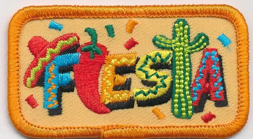 girl boy Club FIESTA FUN Mexican Party Food patches crests badges SCOUTS GUIDES