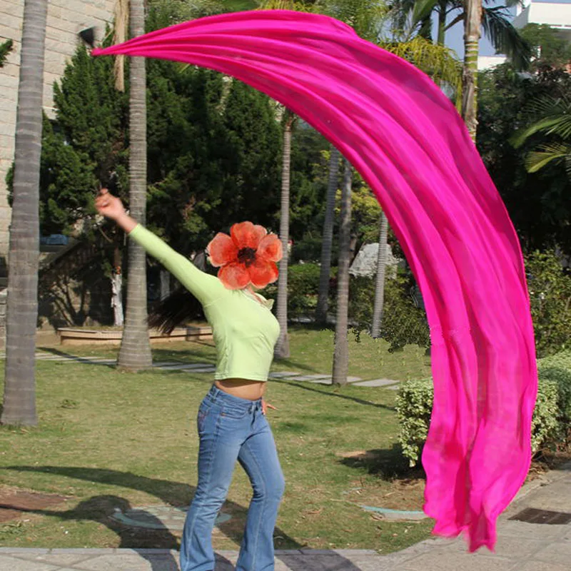 New Arrival Belly Dance Silk Veil Poi Streamer  Poi 1pc= 1pc silk veil + 1pc poi-chain-ball flowy silk S/M/L/XL