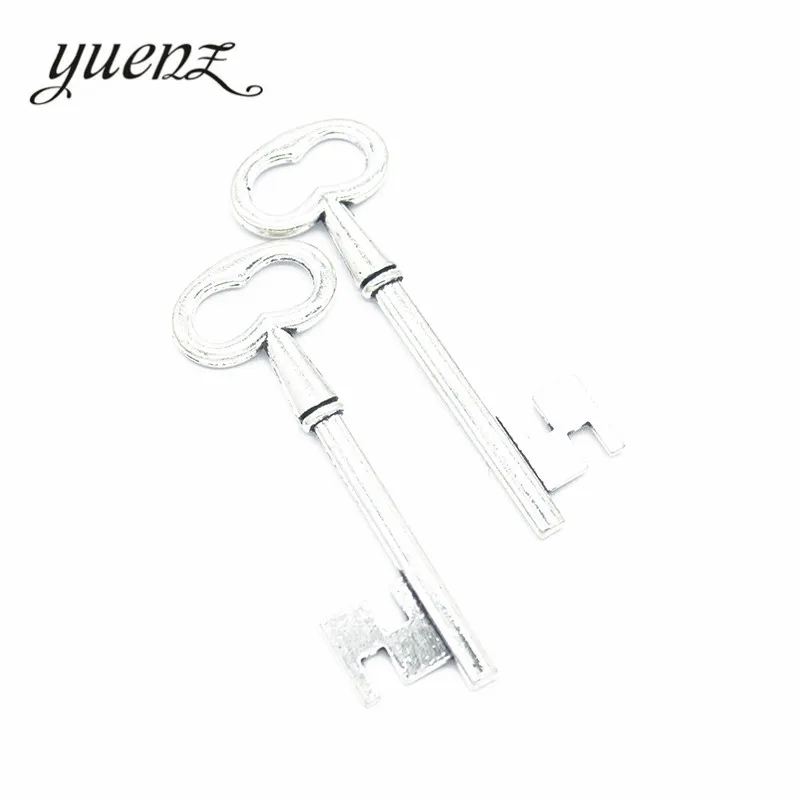 YuenZ 5pcs 2 color Antique silver color Metal key Charms Pendants For Jewelry Making Diy Handmade Jewelry 57*20mm O238