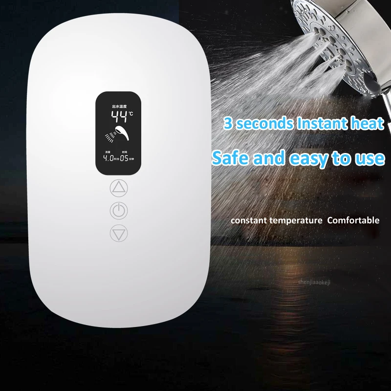 6100W termostato intelligente scaldabagno elettrico ultrasottile doccia domestica sospesa senza acqua attrezzo da bagno a riscaldamento rapido 220V 1pc