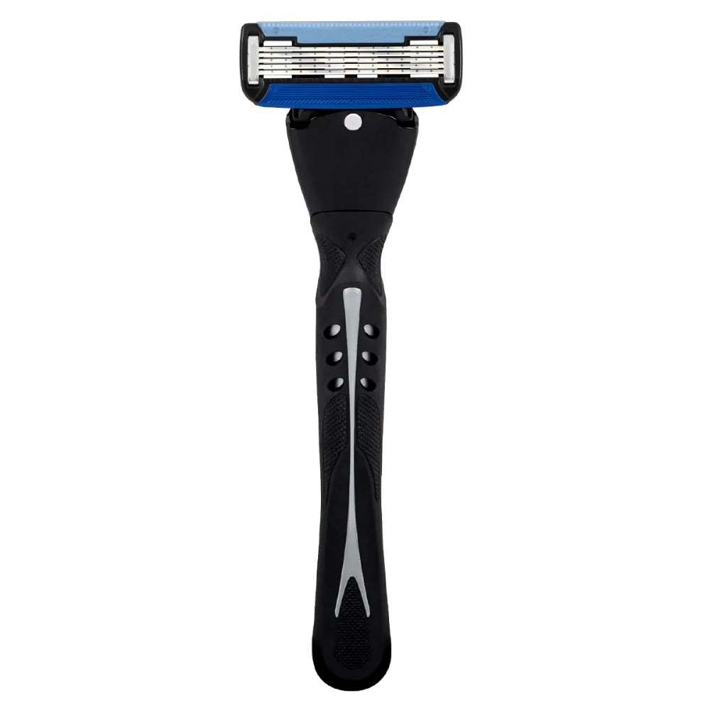 Qshave Black Spider Man Maquinilla de afeitar manual USA Blade X5 Blade it con recortadora, 4 y 8 y 16 cartuchos a elegir