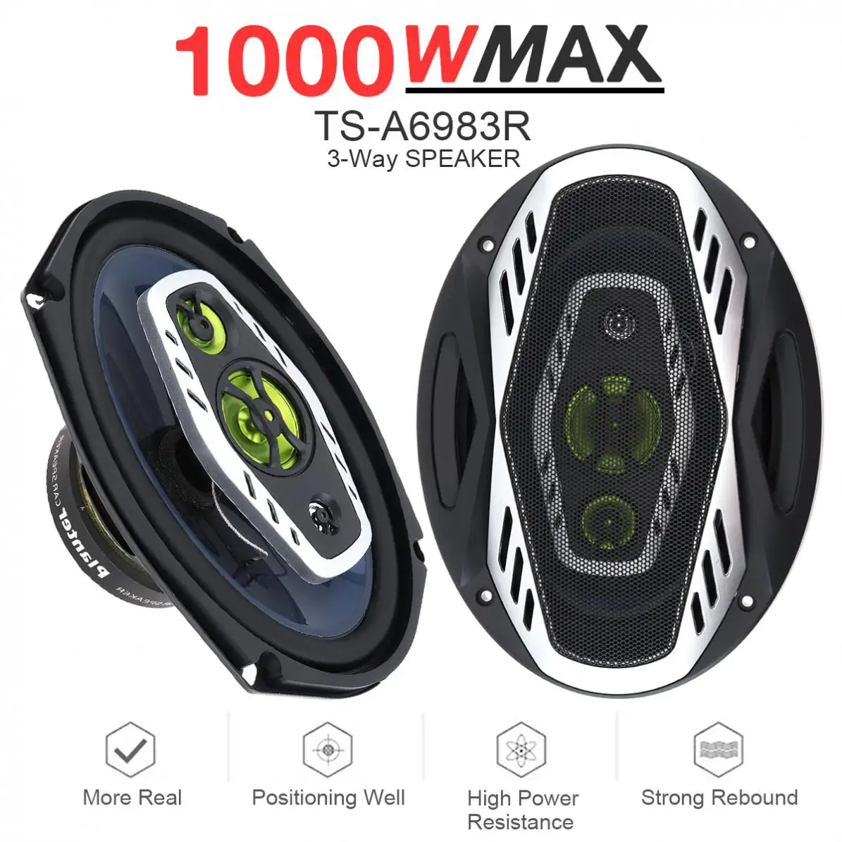 

2pcs 6x9 Inch 12V 1000W 3Way Car Coaxial Auto Audio Music Stereo Full Range Frequency Hifi Speakers Non-destructive Installation