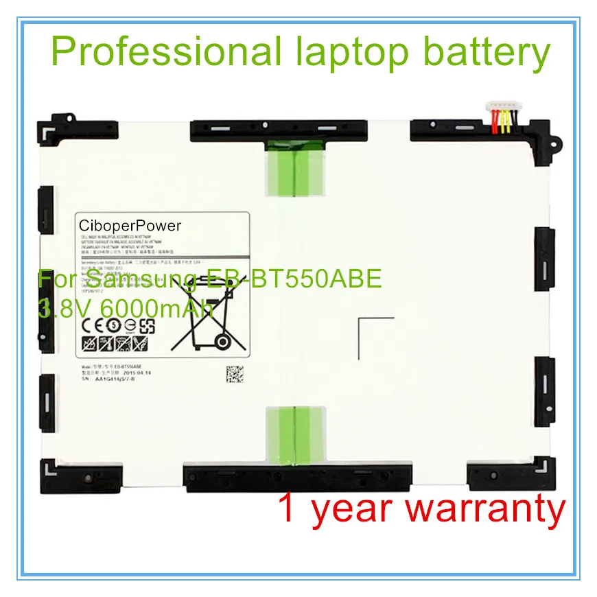 Original quality 3.8V 6000mAh EB-BT550ABE Tablet Replacement Battery For Tab