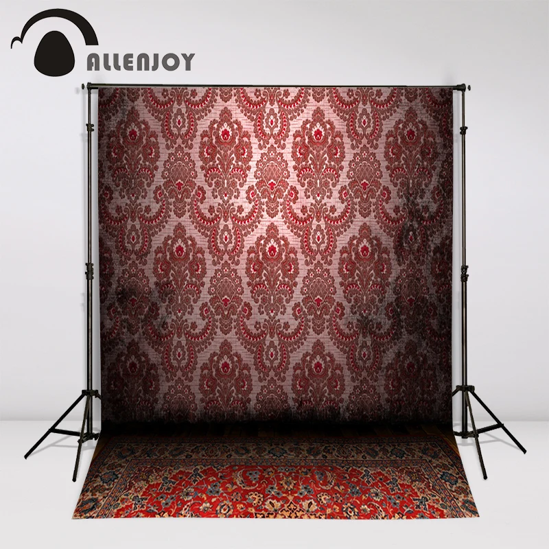 Allenjoy photo backdrops damask Noble royal mystery carpet red pattern photocall background photograph with backdrop