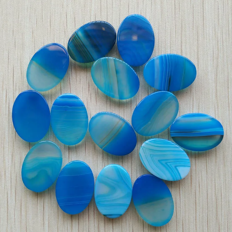 Wholesale 20pcs/lot fashion stripe blue onyx Oval CAB CABOCHON beads for ring earring jewelry Accessories making 18x25mm free