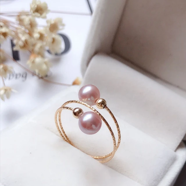 Handmade Flower Pearl popular Ring -100% Handmade Art as Jewelry - Natural Free Water Pearl