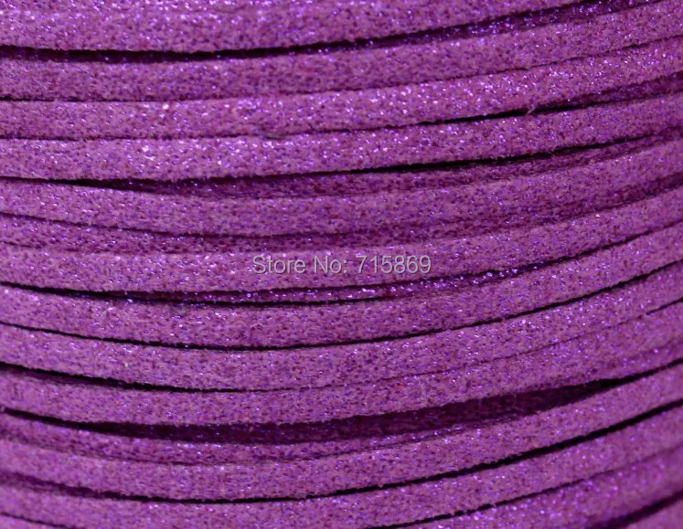 Free Ship  D100 Meters 10mm x 1.5mm Metallic Purple Flat Faux Suede Leather Cord For Necklace and Bracelet