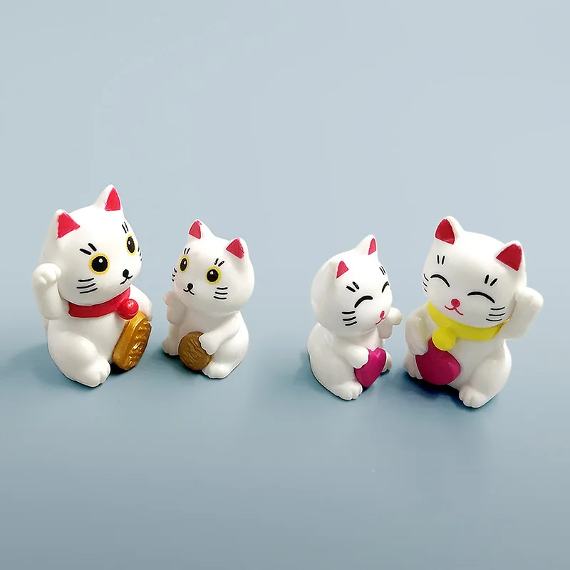 Lovely Cute Cartoon Lucky Cats Micro Landscape Kitten Microlandschaft Pot Culture Tools decorative Garden Decorations Miniatures