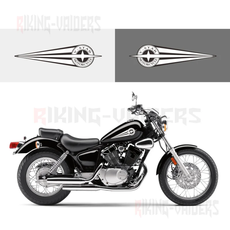 Cross Star Stickers Vinyl Sticker Decal For Yamaha Vstar V-Star XV250 XVS650 XVS1300 XVS1100 Route 66