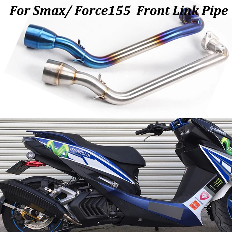 Motorcycle Exhaust Muffler Pipe Modified Front Middle Connection Link Pipe For Yamaha Smax155 force 155 Slip on