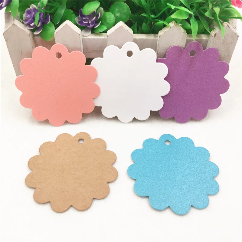 Lovely Round Garland Hang Tags Candy Colors Blank Pure Cute DIY Wholesale Multi Colors 6x6cm Bags Boxes Labels Note 100Pcs/Lot