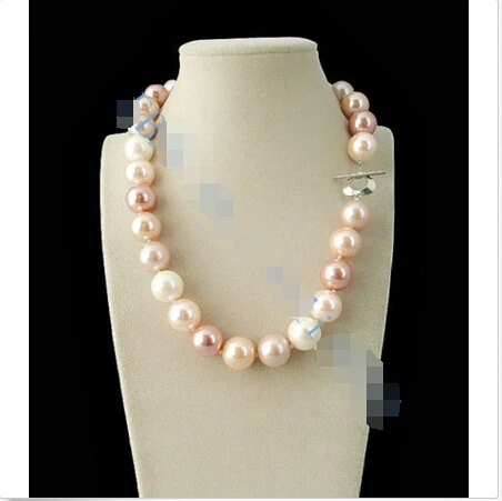 14mm AAA Multicolor South Sea shell Pearl Necklace 18