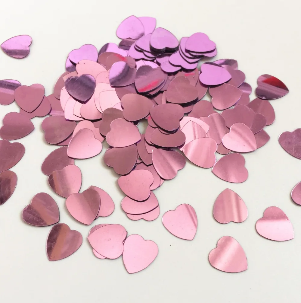 Confeti Lila Violeta brillante corazón boda dulce 16 ° cumpleaños aniversario Decoración de mesa dispersión espolvorear confeti pvc