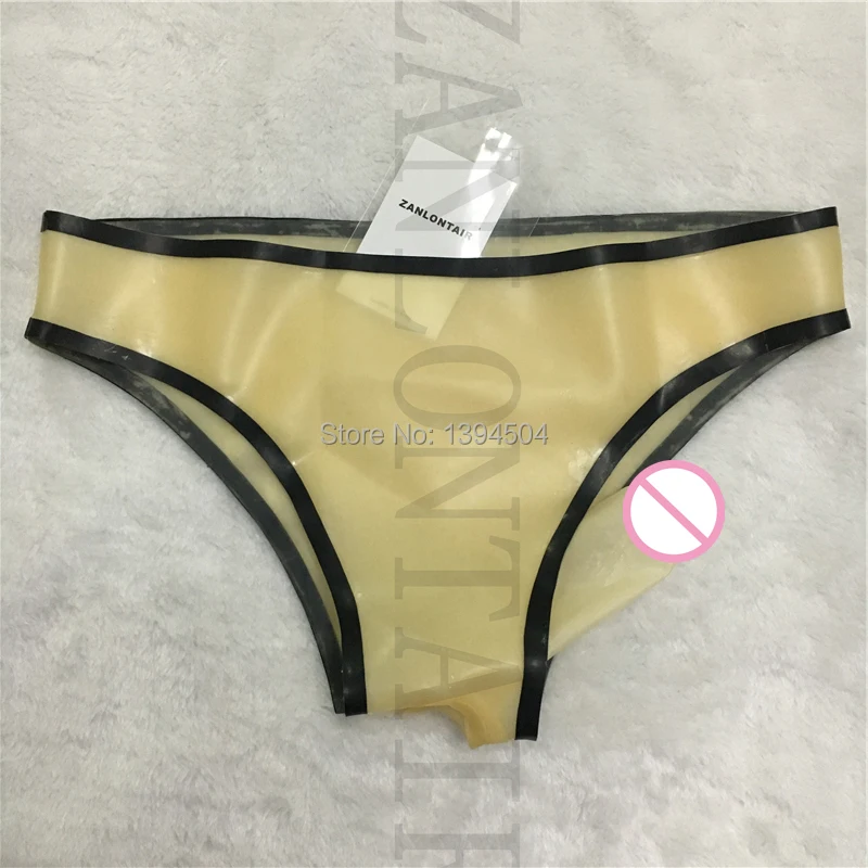 2017 cekc calzino Sexy intimo femminile in lattice pantaloncini trasparenti da donna con un pene preservativo pantaloni JJ set mutande Fetish