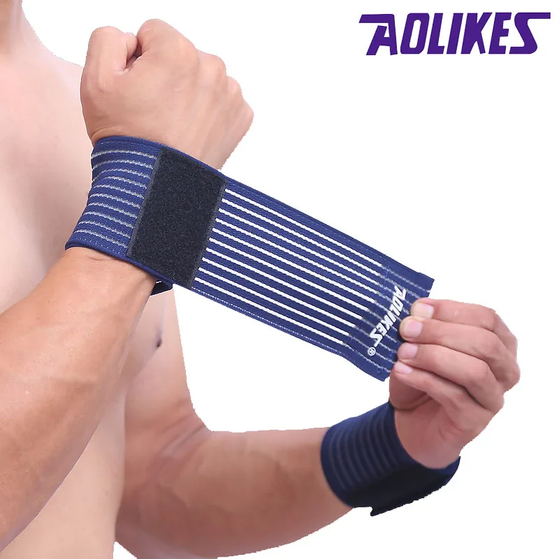 AOLIKES 1 pz cotone fitness fasciatura elastica mano cinturino da polso avvolgere sport braccialetto supporto palestra polso protettore tunnel