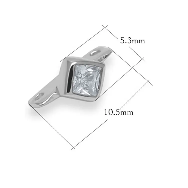 Cross Butterfly 4 Styles 2 Strands Zirconia Cubic Micro Pave 925 Sterling Silver Connector Charm Spacer Bead 5pcs/lot SLJQ-CZ030
